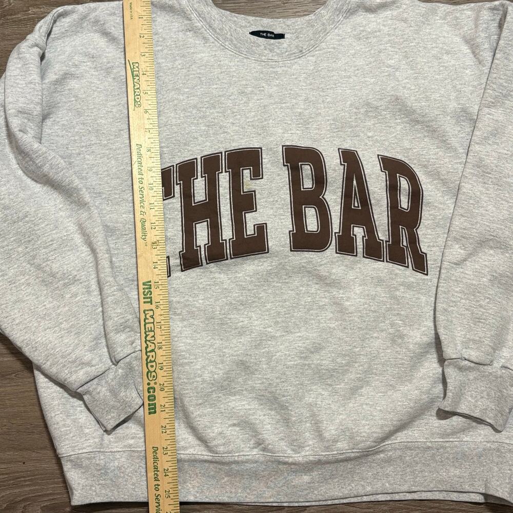 The Bar Oversized Varsity Fleece Crewneck Sweatshirt XL - Picture 5 of 9
